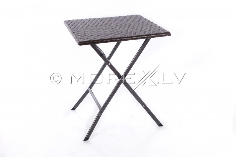 Saliekamais kvadrātveida galds ar rotangpalmas dizainu 62x62x74 cm