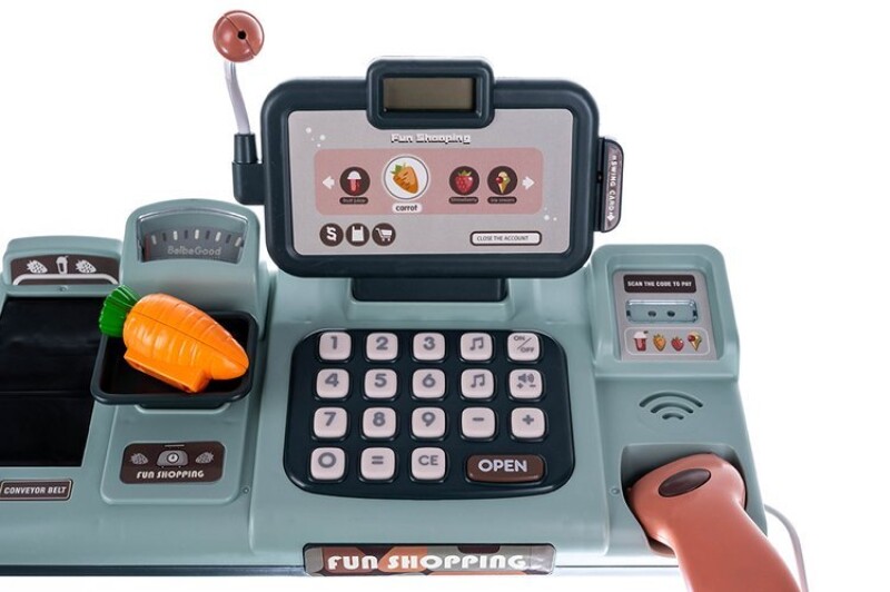 Children's cash register with accessories