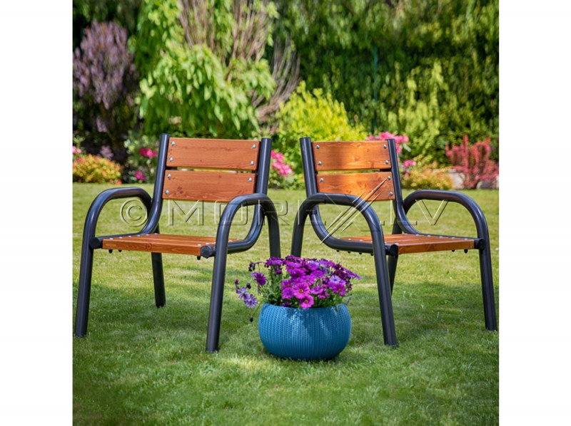 Dārza krēsls ar koka sēdekli, 65x74x86 cm
