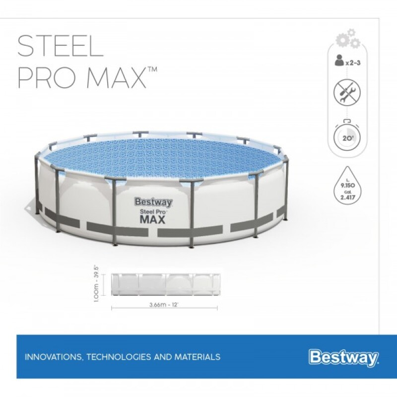 Karkasinis baseinas Bestway Steel Pro Max Set 366х100 cm, su filtruojančiu siurbliu ir priedais (56418)