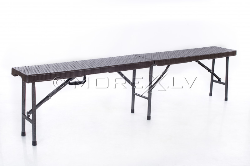 Rotangdisainiga kokkupandav laud 183x76 cm + 2 Kokkupandav laud