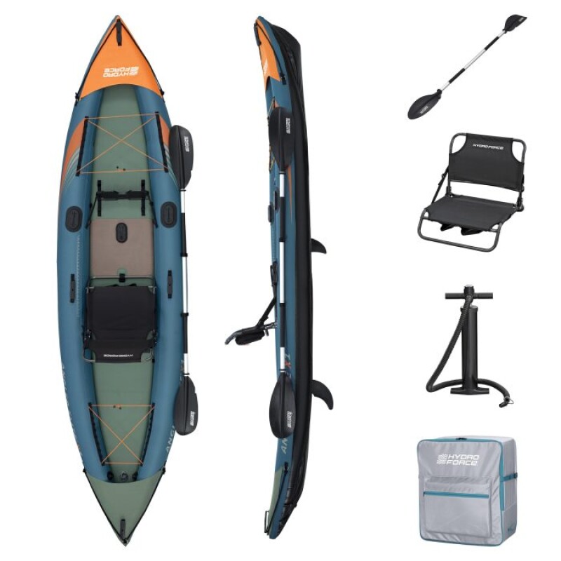 Одноместный рыболовный надувной каяк Bestway Angler Elite X1 380x99x37 cm, 65197