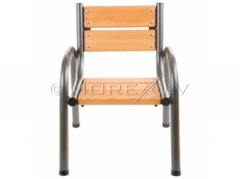 Sodo kėdė su medine sėdyne, 65x74x86 cm