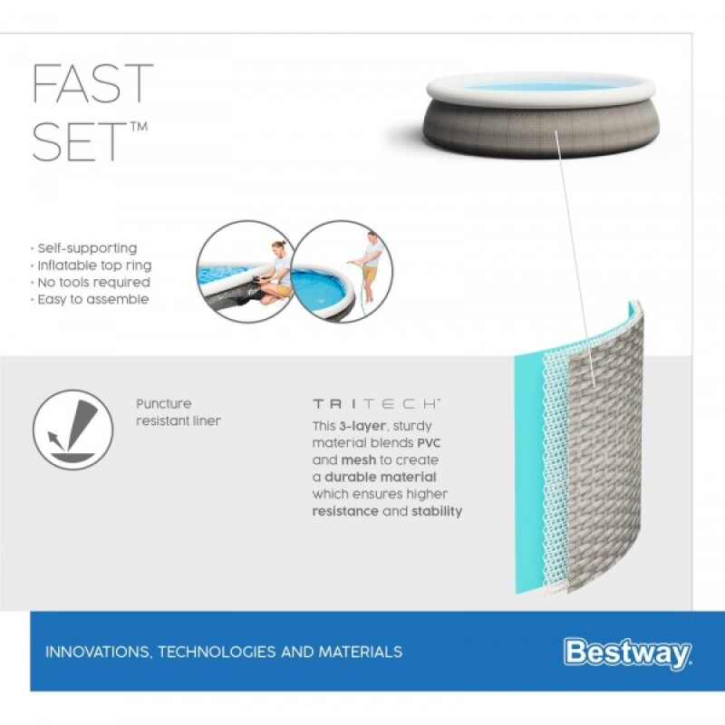 Baseins Bestway Fast Set 396х84 cm Pool Set, ar filtra sūkni (57376)