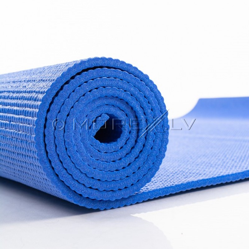 Jogas pilates vingrošanas sporta paklājiņš 173x61x0.5 cm zils