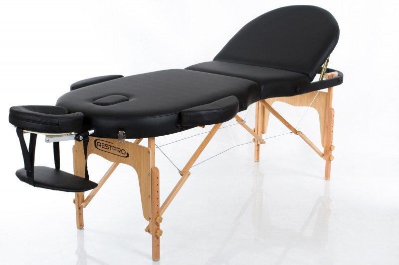 Kokkupandav massaažilaud RESTPRO® VIP OVAL 3 Black