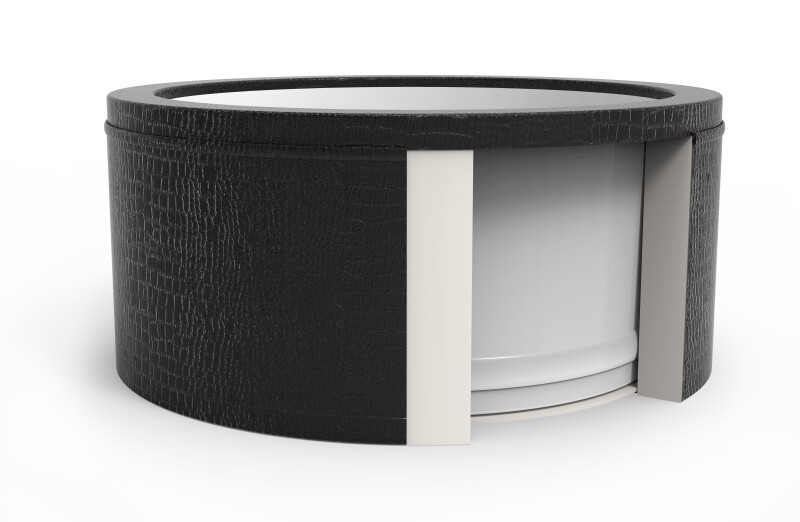 Karkassiga mullivann Avenli Spa Osaka Black Leather, 4-6-le inimesele