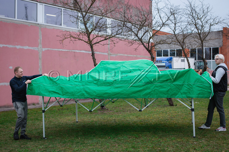 Jumta pārsegs nojumei 3 x 4.5 m (zaļa krāsa, auduma blīvums 160 g/m2)