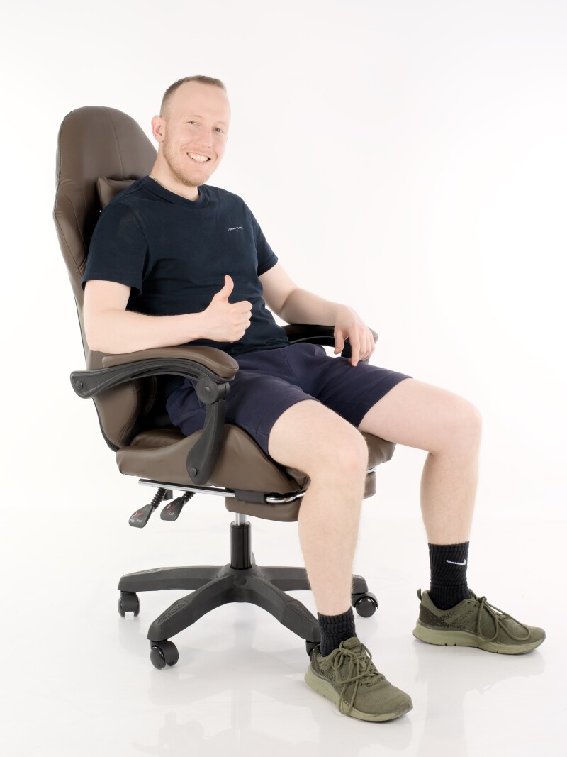 Ergonoomiline kontori- ja arvutitool, pruun