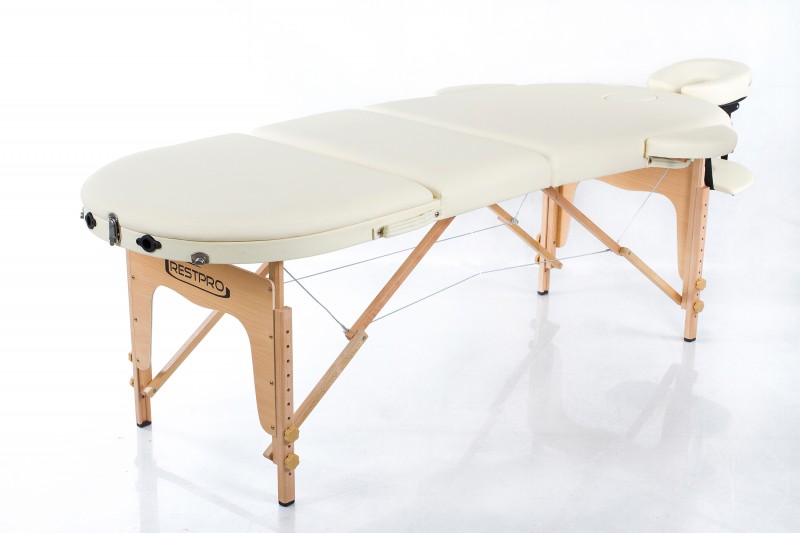 Saliekamais masāžas galds (kušete) RESTPRO® Classic Oval 3 Cream