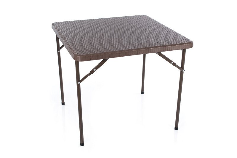 Rotangdisainiga kokkupandav kandiline laud 86x86x74 cm + 2 tool