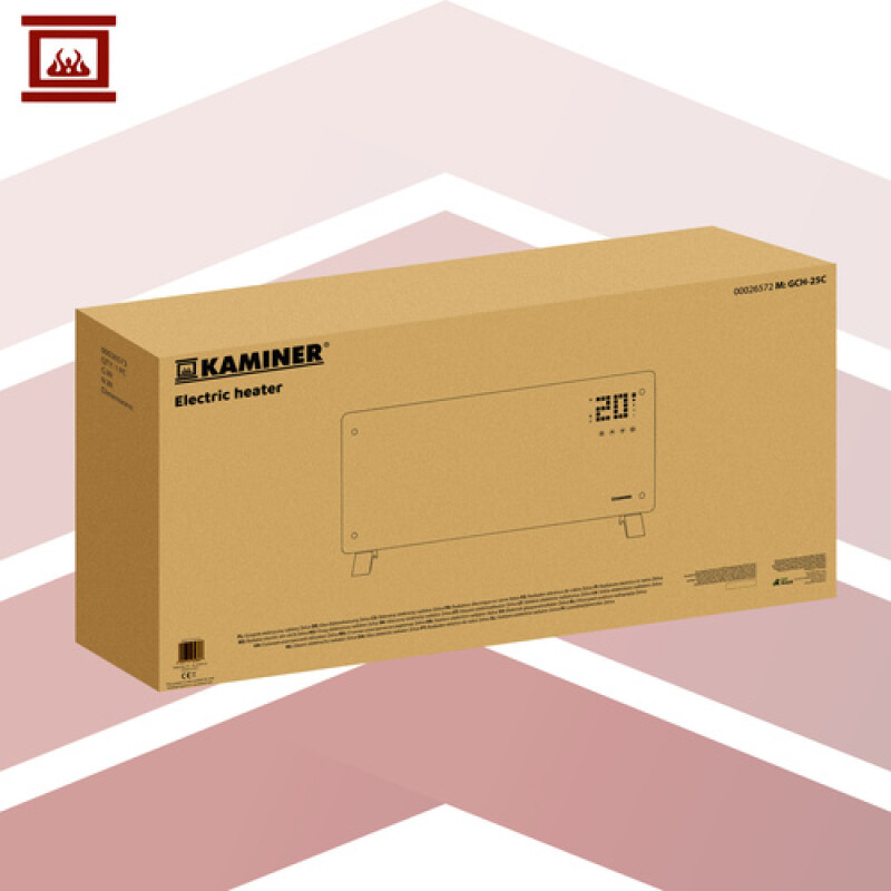 Elektriline klaasist kütteseade 2300W / 2500W taimeriga, must
