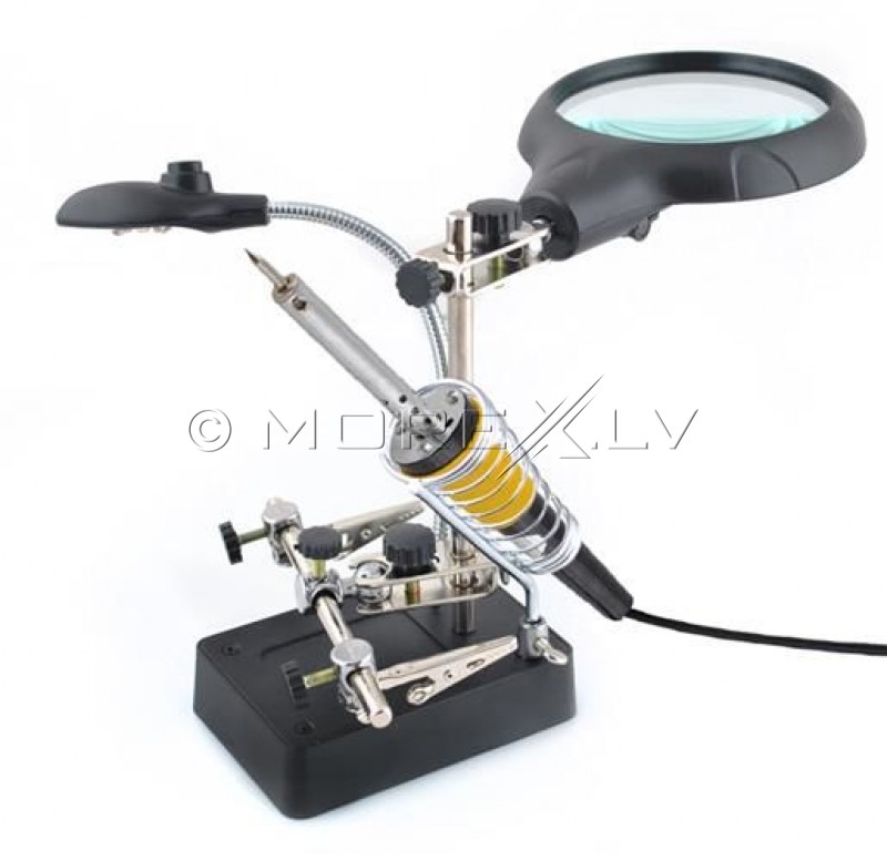 Magnifier for soldering with holders, third hand magnifying glass (00001912)