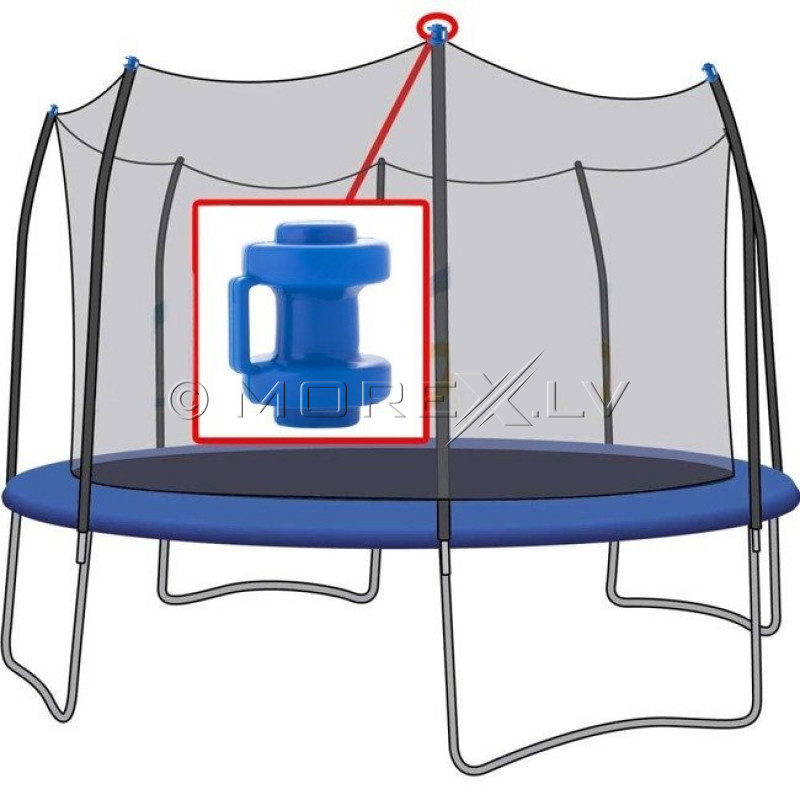 Trampoline safety net holder pole cap
