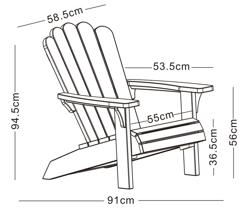 Aiatool Adirondack 91x58x95 cm, pruun