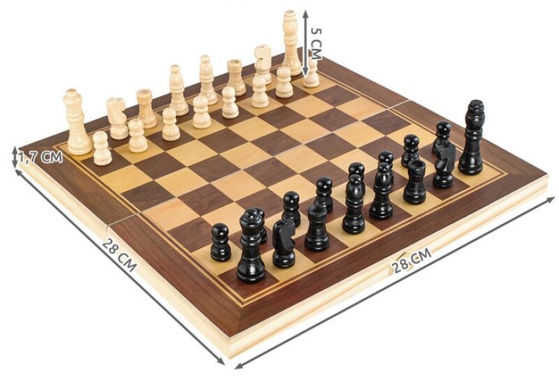 Деревянные шахматы 30x30 см