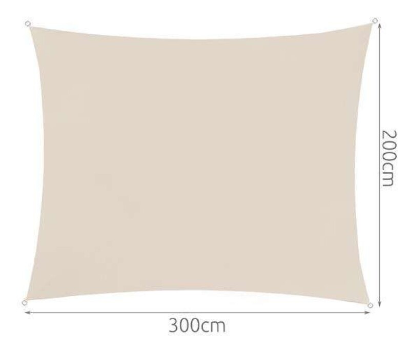 Päikesevari 3x2 m ristkülikukujuline, beež