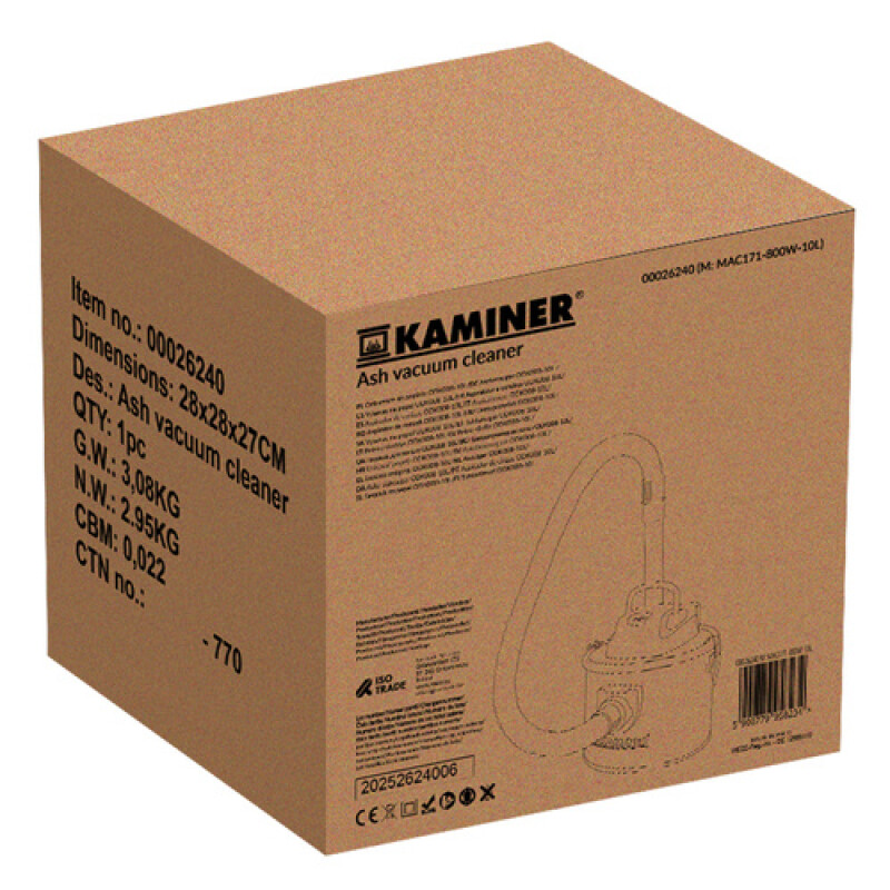 Kamina tuhaimeja 10 L, 800W, mitte kuumakindel