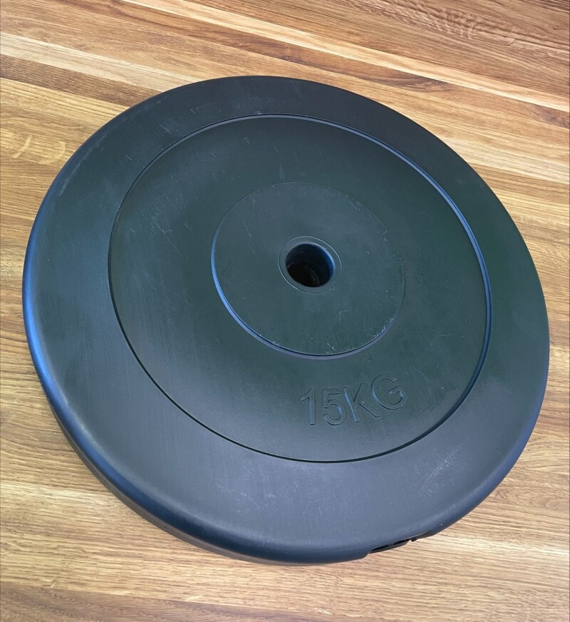 Vinilo svorio diskas štangoms ir hanteliams 15kg (26,5mm)