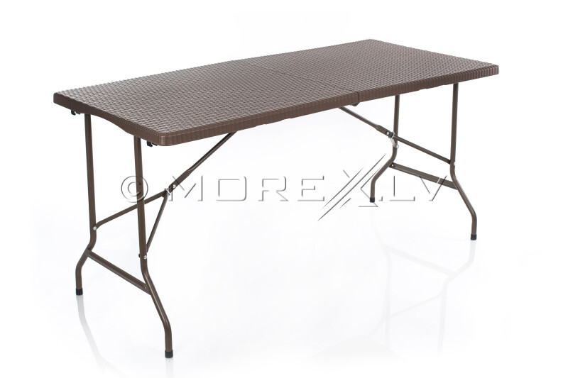 Складной стол с дизайном ротанга 152x70 см