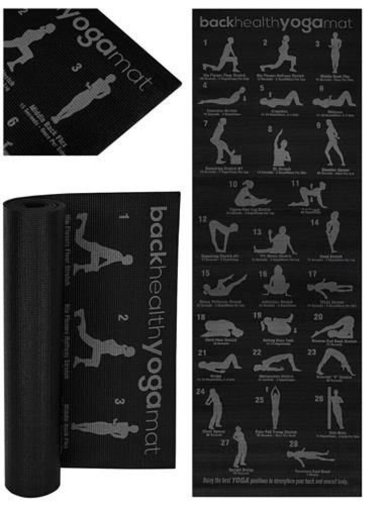 Joogatreening pilates fitness mat 173х61х0,6 cm, must