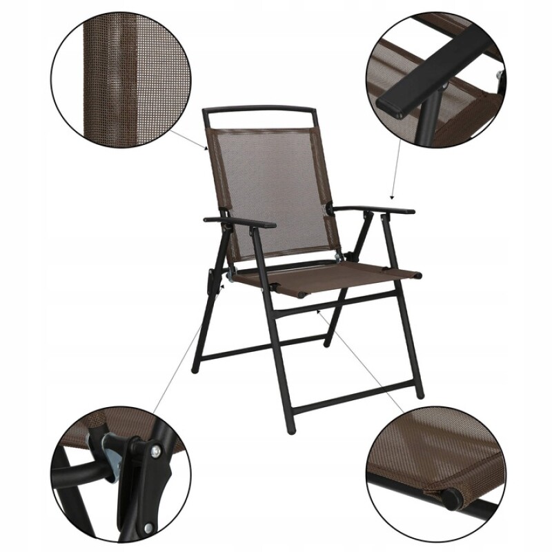 Folding outdoor chair 45x52x92 cm, brown