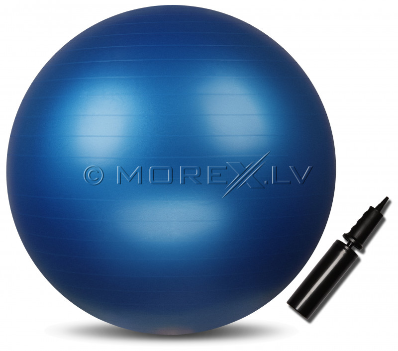 Fitnesa vingrošanas bumba ’’INDIGO’’, Anti-burst ar pumpi, d-85 cm, zila