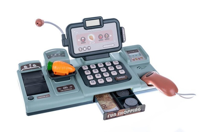 Children's cash register with accessories
