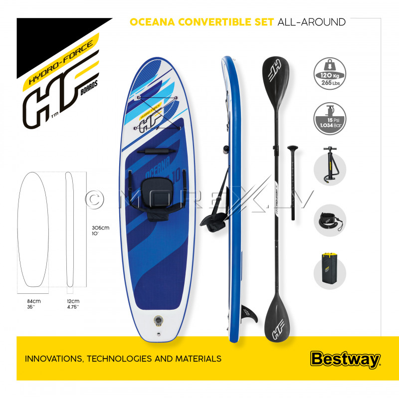 SUP board Bestway Oceana Convertible 65350, 305x84x12 cm
