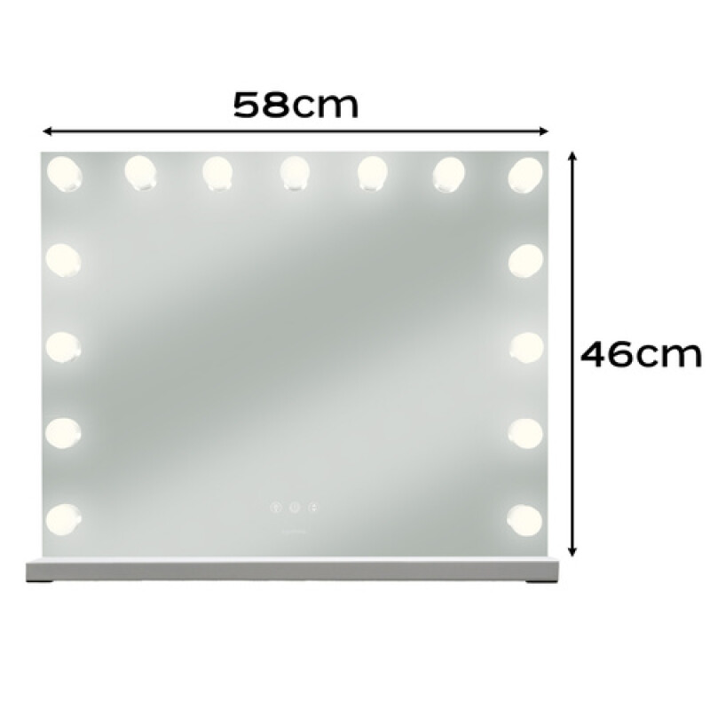 LED-зеркало в голливудском стиле, 58x46 см