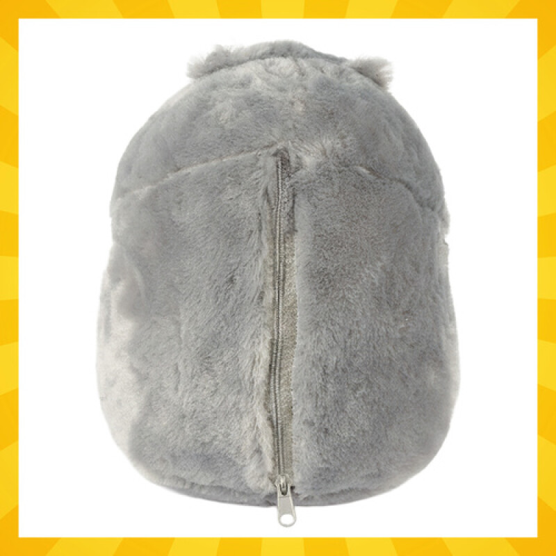 3-in-1 plush pillow, blanket and toy Hamster, grey