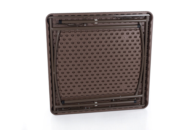 Rotangdisainiga kokkupandav kandiline laud 86x86x74 cm + 2 tool