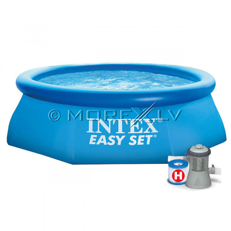 Pripučiamas baseinas Intex Easy Set Pool 244x76 cm, su filtruojančiu siurbliu (28112)