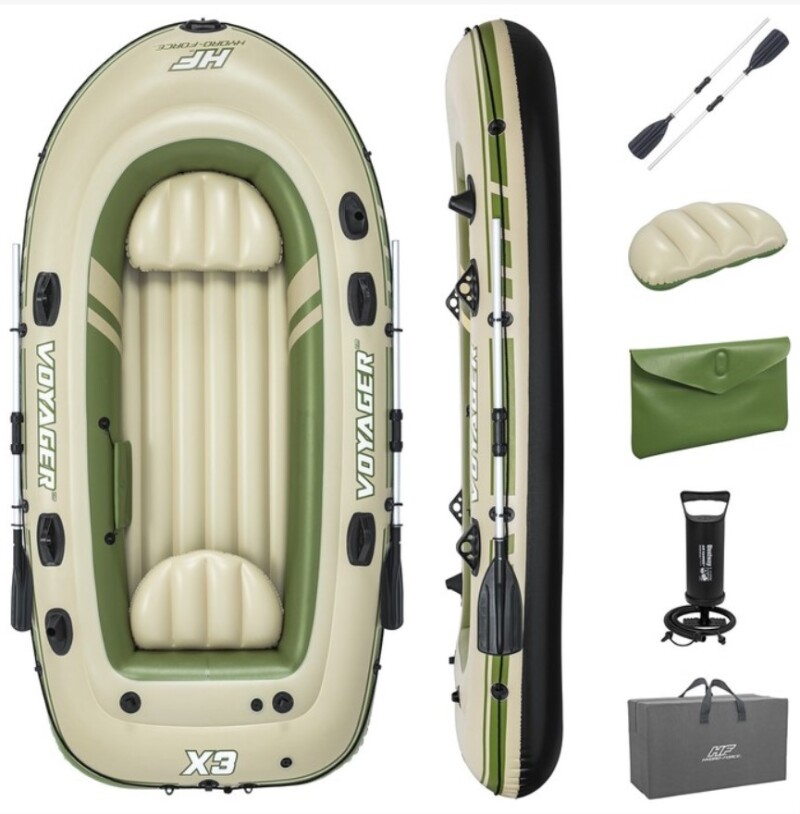 Надувная трехместная лодка Bestway Voyager X3 Raft, 294x137x46 cm, 65164
