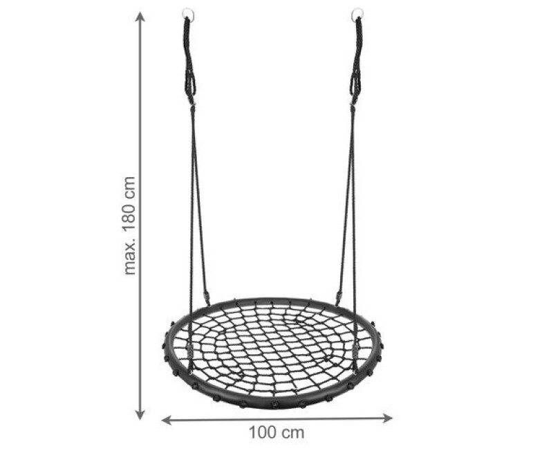 Laste Kiigekure pesa Ø 100 cm, must