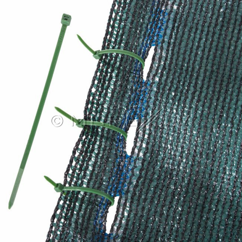 Shading net with plastic tie wraps, 140 g/m²