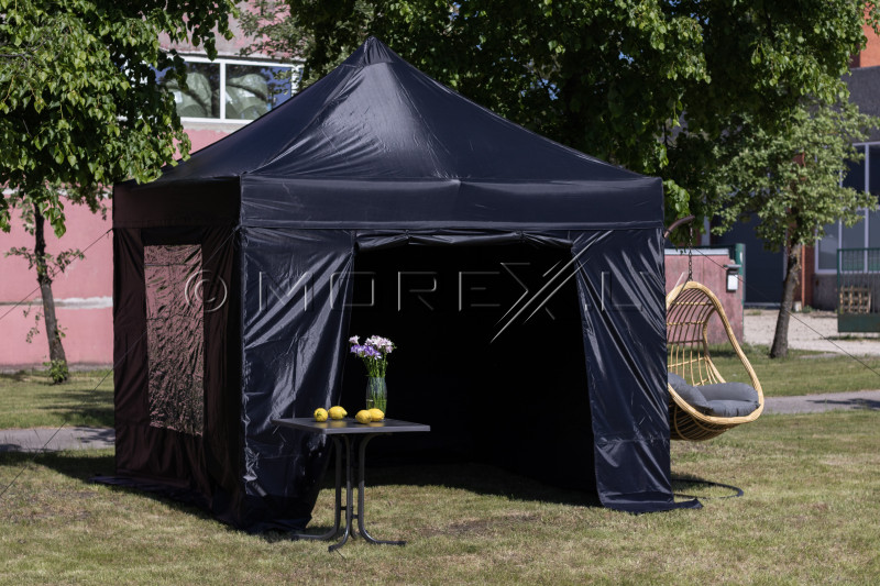 Pop Up Kokkupandav telk 3x3 m, seinte ja katusega, must, X-seeria, alumiinium (telk, paviljon, varikatus)