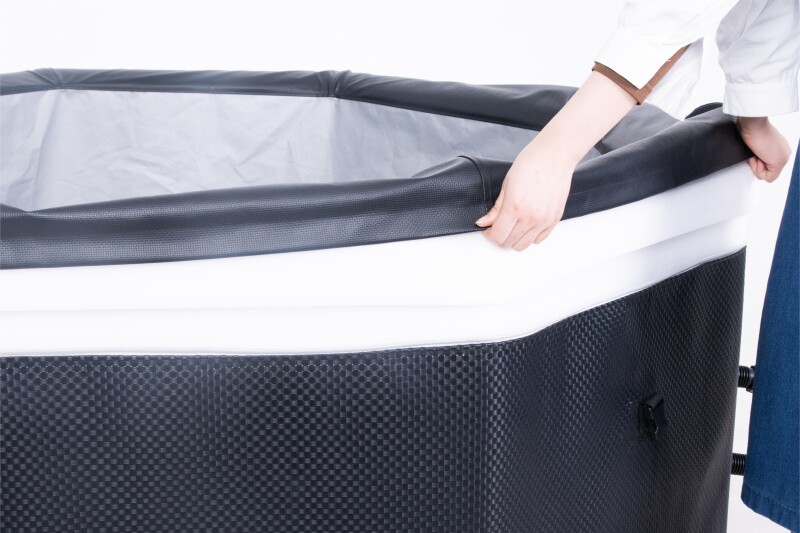 Karkassiga mullivann Aegean Eco Foam Black Rattan, 4-6-le inimesele