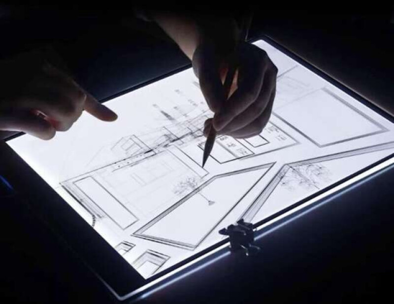 Joonestuslaud A4 LED valgustusega