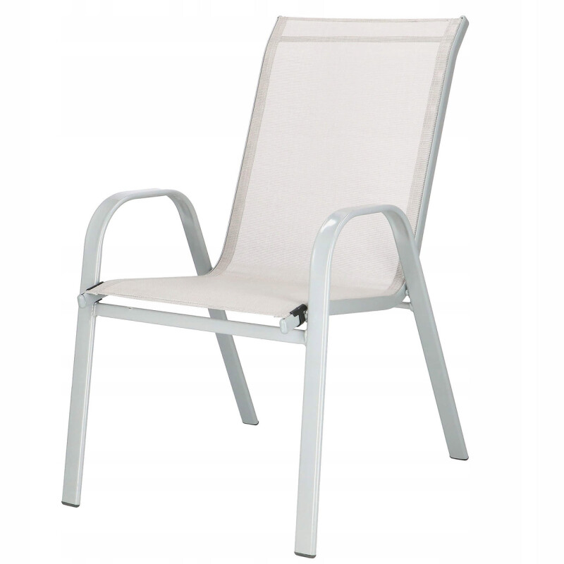 Садовый стул из стали и текстиля, серый