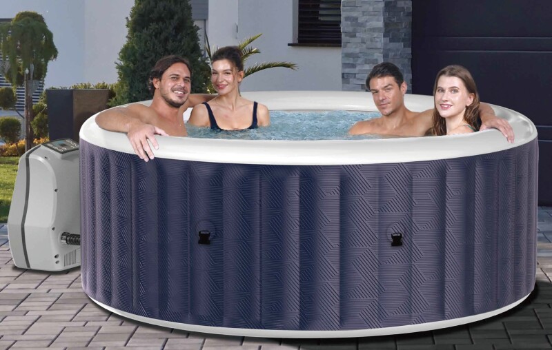 Täispuhutav mullivann Avenli Phuket Blue Laser Rattan, 4-6-le inimesele
