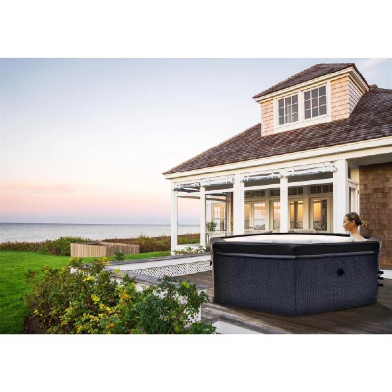 Karkassiga mullivann Aegean Eco Foam Black Rattan, 4-6-le inimesele