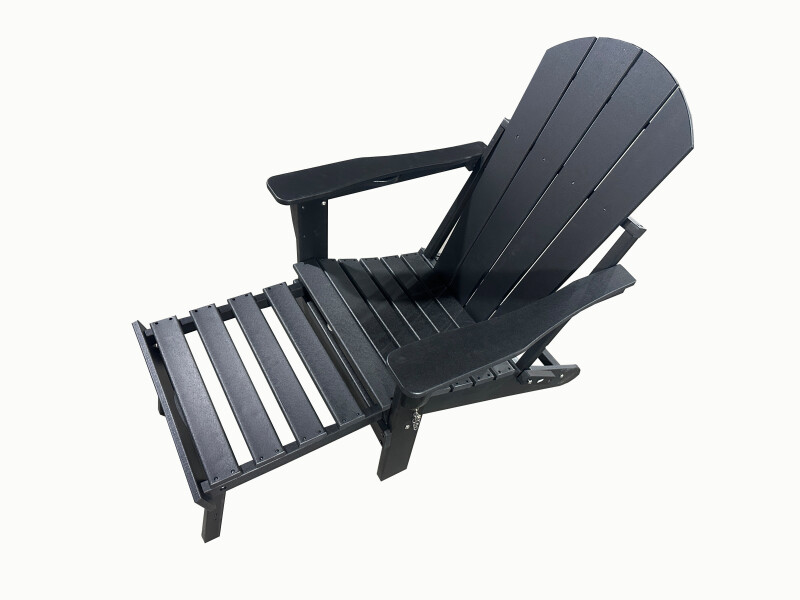 Adirondacki aiatool jalatoega 79x72x95-120 cm, must