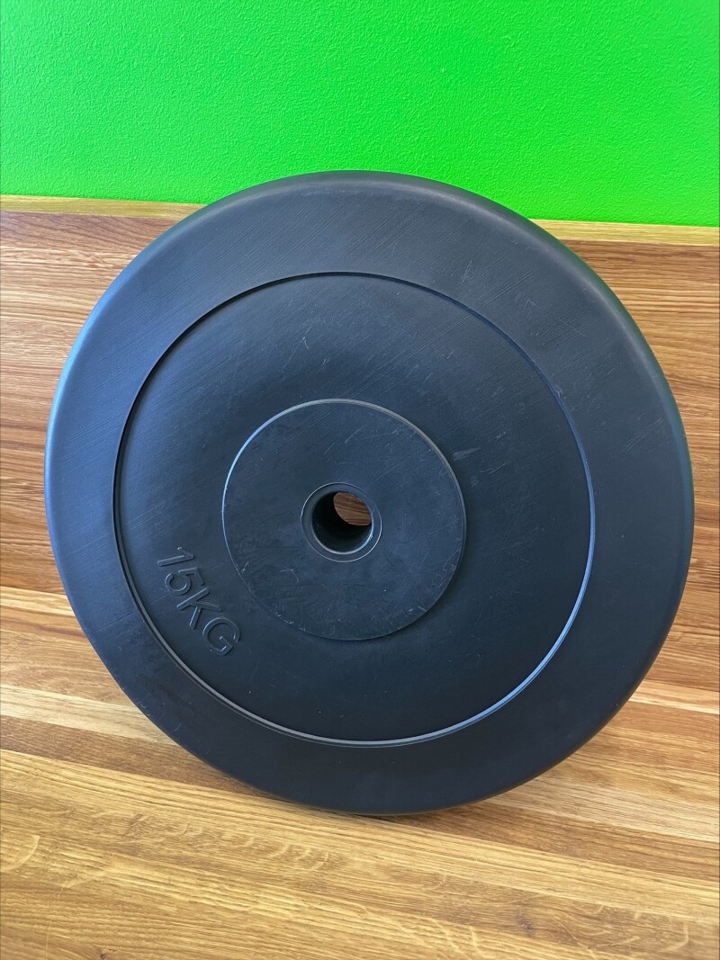 Vinila svaru disks hantelēm un stieņiem 15kg (26,5 mm)