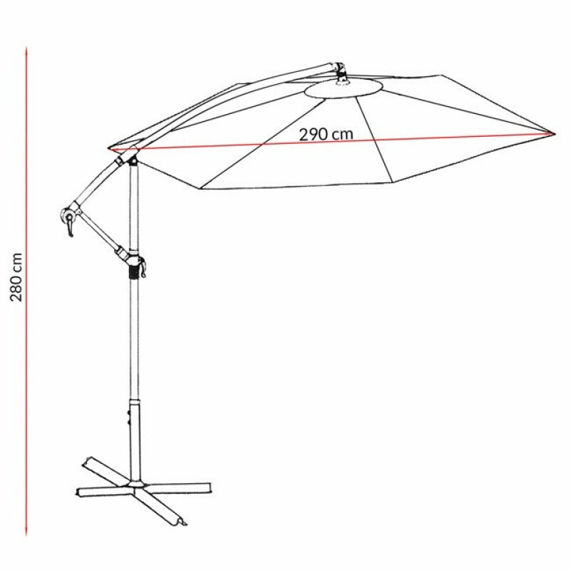 Солнцезащитный зонт на подставке, 3,5 м