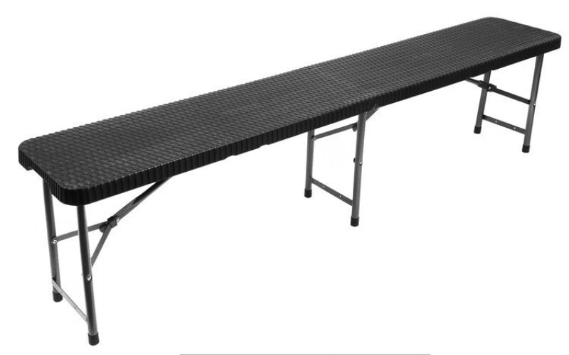 Складная скамейка 180x30 см, чёрный