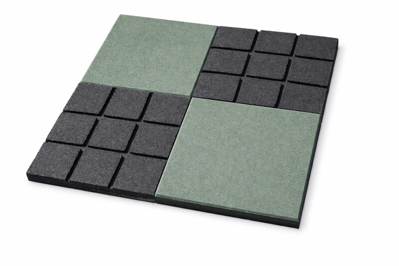 Kummist turvaplaat KBT 50×50×4,5 cm, roheline