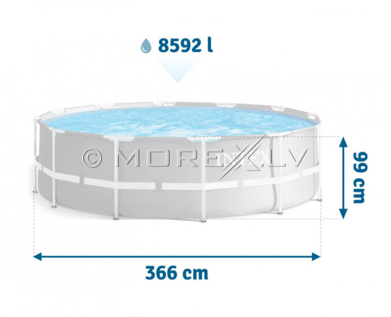 Каркасный бассейн Intex Prism Frame Premium Pool Set 366x99 см, с фильтрующим насосом и аксессуарами (26716)