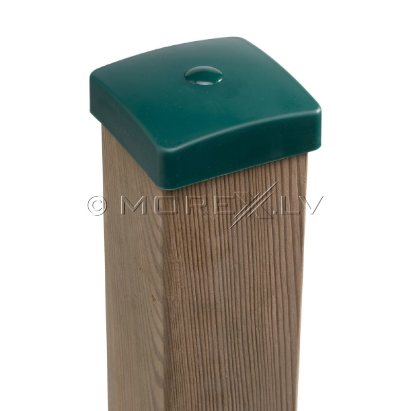 Plastic cover for square poles, 100х100 mm, green