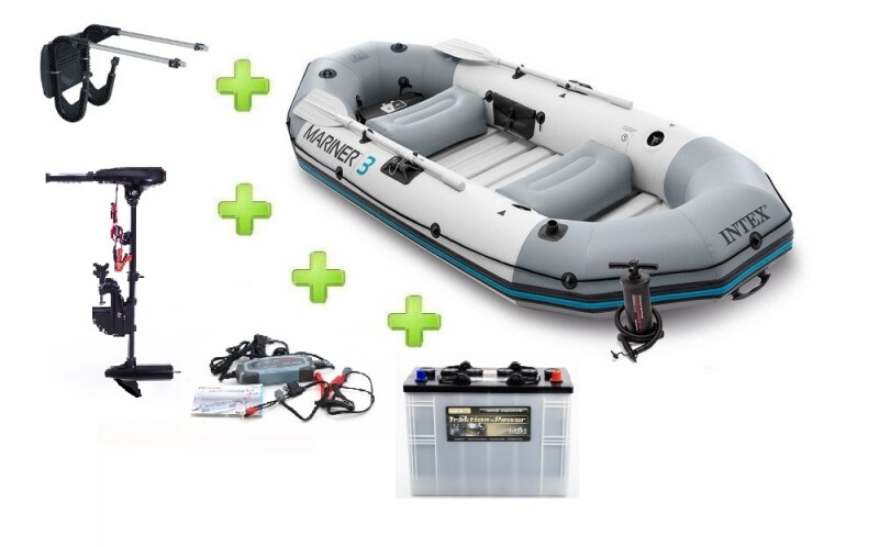 Intex MARINER 3 FULL SET koos Neraus NRS 46X-ga + aku Intact Traktion-Power 125Ah